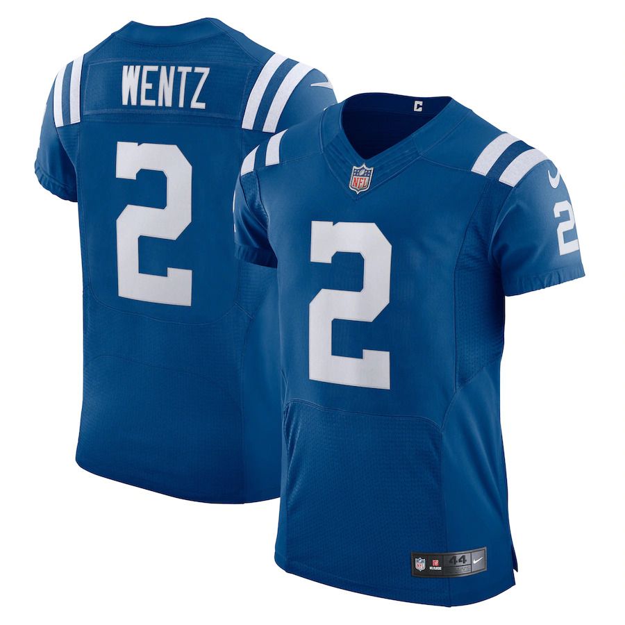 Men Indianapolis Colts 2 Carson Wentz Nike Royal Vapor Elite Player NFL Jersey